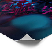 Rosa Blume Robot Poster (Ecke)