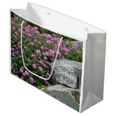 Rosa Blume Rock Garden Große Geschenktüte (Vorderseite Schrägansicht)