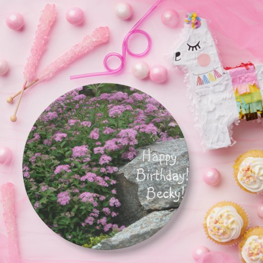 Rosa Blume Rock Garden Pappteller (Party)