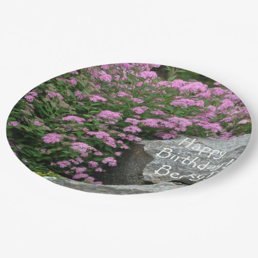 Rosa Blume Rock Garden Pappteller (Schrägansicht)