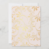 Rosa Blume Rokoko Vintag Peony Brautparty Einladung (Rückseite)