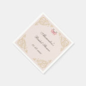 Rosa Blume Rokoko Vintag Peony Brautparty Serviette (Ecke)