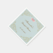 Rosa Blume Rokoko Vintag Peony Brautparty Serviette (Ecke)