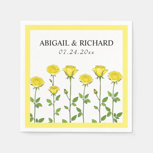 Rosa-Blume Romantik Blumen Frühjahr Hochzeit Serviette (Vorderseite)