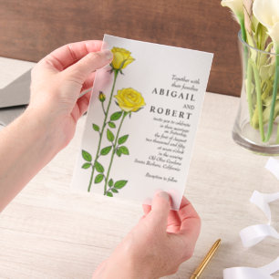 Rosa Blume Romantik Hochzeit mit Blumen Pergament Einladungen