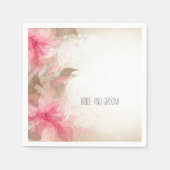 Rosa Blume Romantische Hochzeit Serviette (Vorderseite)