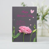 Rosa Blume - Romantische Valentinerkarte Dankeskarte (Stehend Vorderseite)