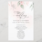 Rosa Blume, rosa Blume, Boho, Hochzeitsprogramm (Vorderseite)