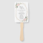 Rosa Blume, rosa Blume, Boho, Hochzeitsprogramm Fächer (Vorderseite)