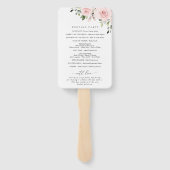 Rosa Blume, rosa Blume, Boho, Hochzeitsprogramm Fächer (Rückseite)