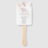 Rosa Blume, rosa Blume, Boho, Hochzeitsprogramm Fächer (Vorderseite)