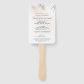 Rosa Blume, rosa Blume, Boho, Hochzeitsprogramm Fächer (Rückseite)