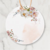 Rosa Blume Rosa Elegantes Brautparty Vielen Dank Geschenkanhänger (Rückseite)