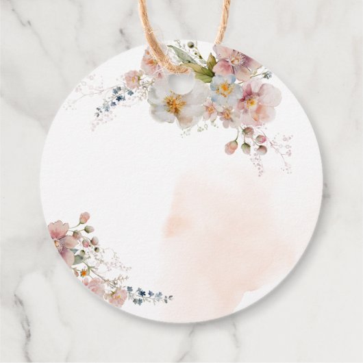 Rosa Blume Rosa Elegantes Brautparty Vielen Dank Geschenkanhänger (Rückseite)