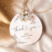 Rosa Blume Rosa Elegantes Brautparty Vielen Dank Geschenkanhänger