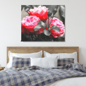 Rosa Blume: Rosa Farbe Pop Leinwanddruck (Insitu (Schlafzimmer))