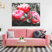 Rosa Blume: Rosa Farbe Pop Leinwanddruck (Insitu (Wohnzimmer))