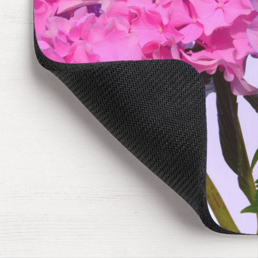 Rosa Blume, rosa Hydraen Mousepad (Ecke)