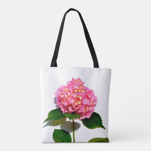 Rosa Blume Rosa, rosa, rosafarbene Hydrangea Tasche (Rückseite)