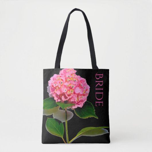 Rosa Blume Rosa, rosa, rosafarbene Hydrangea Tasche (Vorderseite)