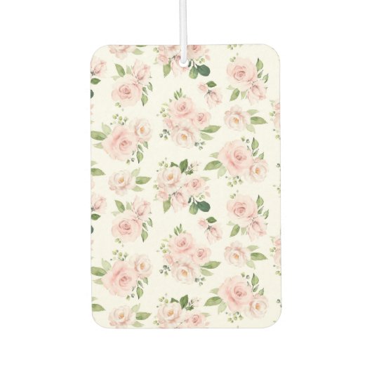 Rosa Blume, rosa Rosen, Aquarellfarben-Blume Autolufterfrischer (Vorderseite)