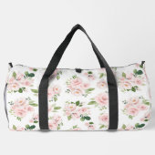 Rosa Blume, rosa Rosen, Aquarellfarben-Blume Duffle Bag (Rückseite)