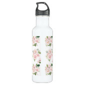 Rosa Blume, rosa Rosen, Aquarellfarben-Blume Edelstahlflasche (Rückseite)