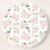 Rosa Blume, rosa Rosen, Aquarellfarben-Blume Getränkeuntersetzer (Vorne)