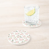 Rosa Blume, rosa Rosen, Aquarellfarben-Blume Getränkeuntersetzer (Seite)