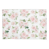 Rosa Blume, rosa Rosen, Aquarellfarben-Blume Kissenbezug (Vorderseite)