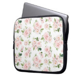 Rosa Blume, rosa Rosen, Aquarellfarben-Blume Laptopschutzhülle (Vorderseite Links)