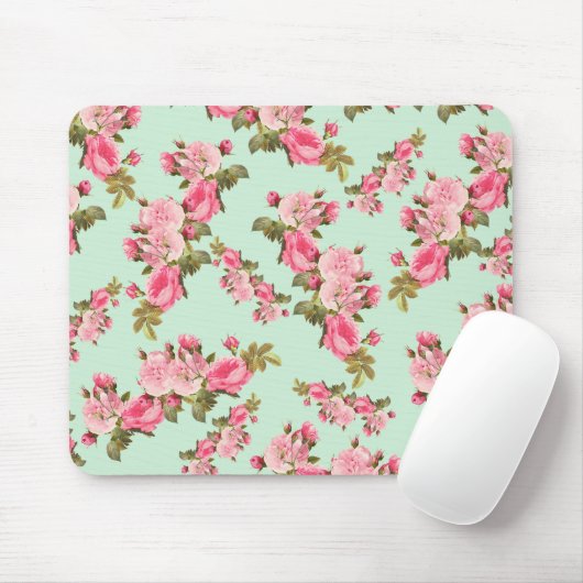 Rosa Blume, rosa Rosen, Aquarellfarben-Blume Mousepad (Mit Mouse)