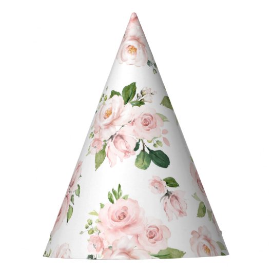 Rosa Blume, rosa Rosen, Aquarellfarben-Blume Partyhütchen (Vorderseite)