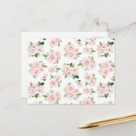 Rosa Blume, rosa Rosen, Aquarellfarben-Blume Postkarte