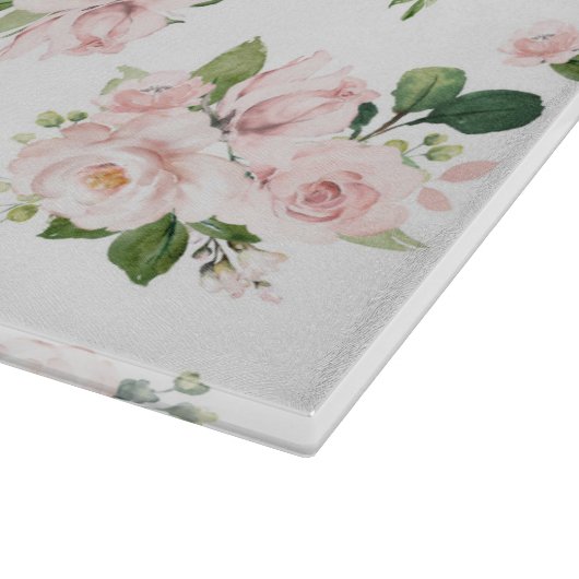 Rosa Blume, rosa Rosen, Aquarellfarben-Blume Schneidebrett (Ecke)