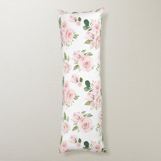 Rosa Blume, rosa Rosen, Aquarellfarben-Blume Seitenschläferkissen (Rückseite (Vertikal))