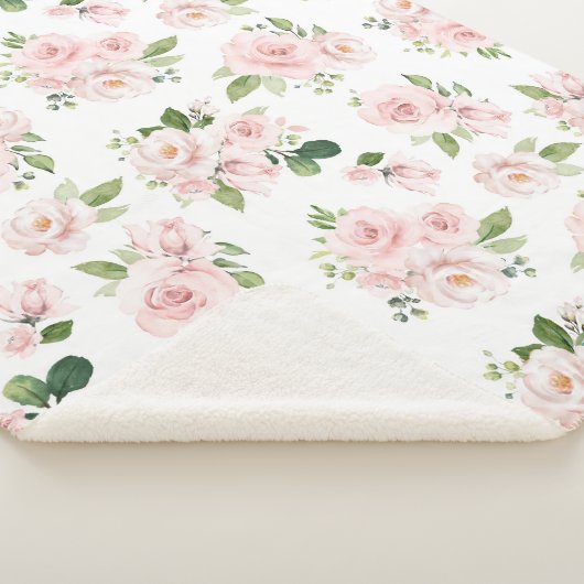 Rosa Blume, rosa Rosen, Aquarellfarben-Blume Sherpadecke (3/4)