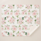 Rosa Blume, rosa Rosen, Aquarellfarben-Blume Sherpadecke (Vorderseite (Horizontal))
