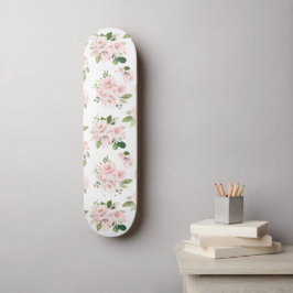 Rosa Blume, rosa Rosen, Aquarellfarben-Blume Skateboard