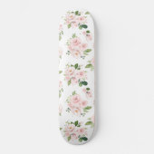 Rosa Blume, rosa Rosen, Aquarellfarben-Blume Skateboard (Vorderseite)