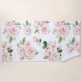 Rosa Blume, rosa Rosen, Aquarellfarben-Blume Strandtuch (Vorderseite)