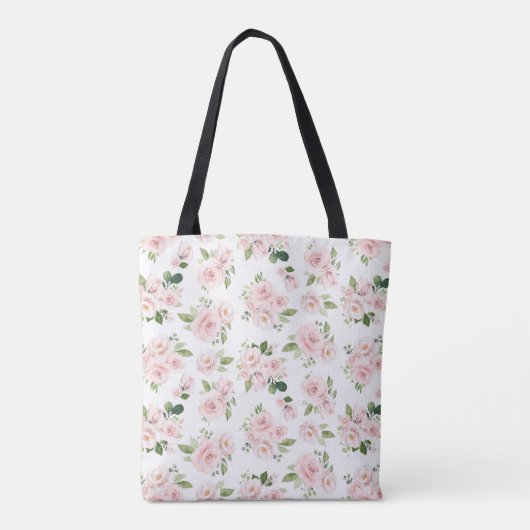 Rosa Blume, rosa Rosen, Aquarellfarben-Blume Tasche (Rückseite)