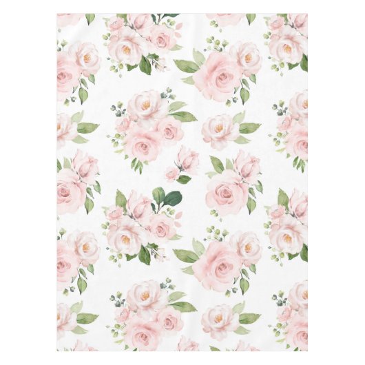 Rosa Blume, rosa Rosen, Aquarellfarben-Blume Tischdecke (Vorderseite)