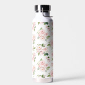 Rosa Blume, rosa Rosen, Aquarellfarben-Blume Trinkflasche (Links)