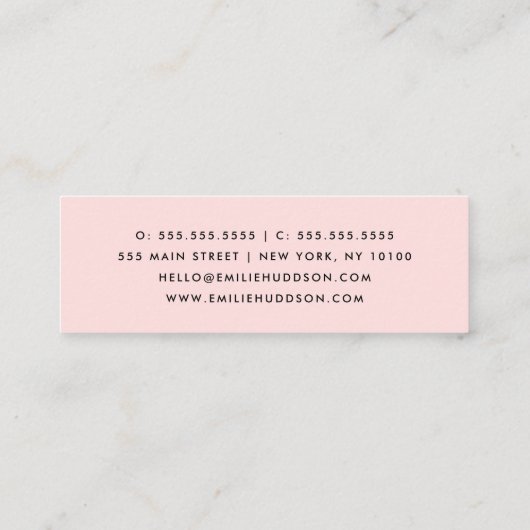 Rosa Blume, Rosa Rosen, Florenz, Blume Shop Mini Visitenkarte (Rückseite)