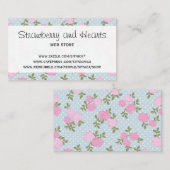 Rosa Blume, Rosa Rosen, Florenz, Blume Shop Visitenkarte (Vorne/Hinten)