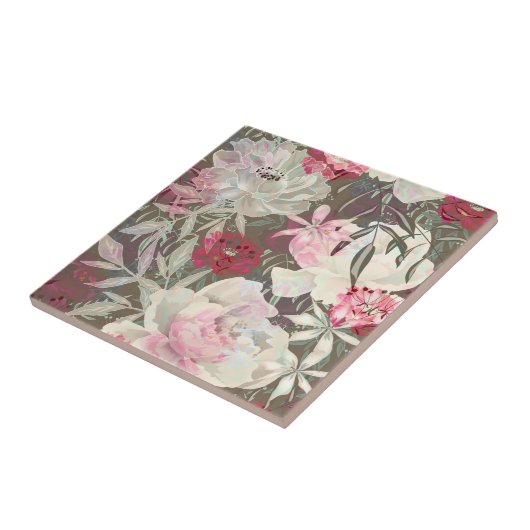 Rosa Blume Rosa Zitronen Blumenstrauß Fliese (Seite)