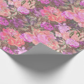 Rosa Blume Rosa Zitronen Blumenstrauß Geschenkpapier (Ecke)