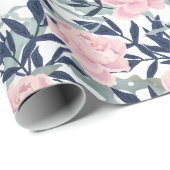 Rosa Blume Rosa Zitronen Blumenstrauß Geschenkpapier (Rolleneckpunkt)