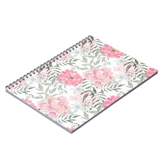 Rosa Blume Rosa Zitronen Blumenstrauß Notizblock (Linke Seite)